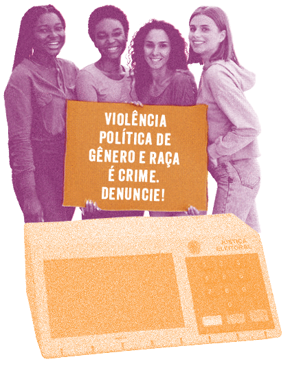 mão saindo de dentro de uma urna eletrônica